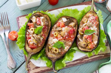 Şükran Günü Sonbahar Menüsü. Zeytinli fırınlanmış patlıcan, Fe