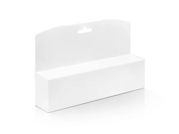 Embalaje en blanco caja de cartón de papel blanco para productos cosméticos —  Fotos de Stock
