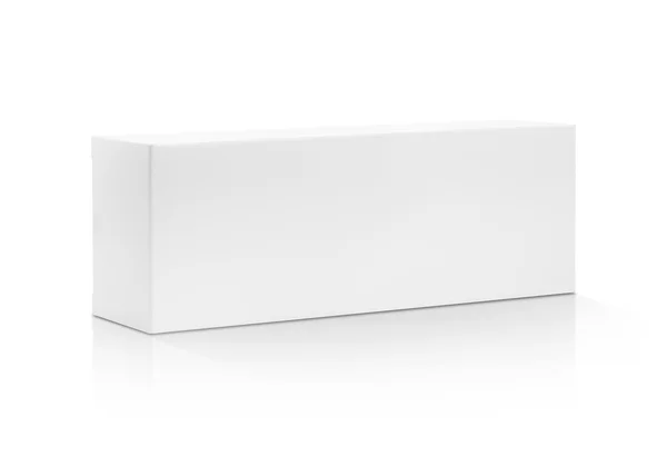 Imballaggio bianco scatola di cartone di carta isolata su sfondo bianco — Foto Stock