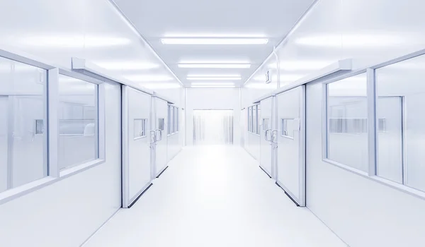 Современная научная лаборатория с освещением от шлюза — стоковое фото