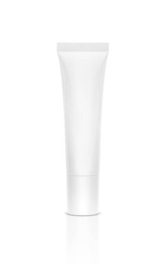 Beyaz arka plan üzerinde izole boş ambalaj kozmetik serum tüp