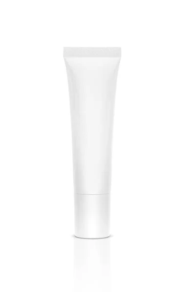 Imballaggio bianco tubo siero cosmetico isolato su sfondo bianco — Foto Stock
