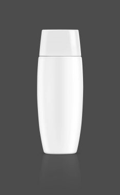 boş ambalaj kozmetik güneş Beyaz plastik tüp üzerinde gri arka plan izole
