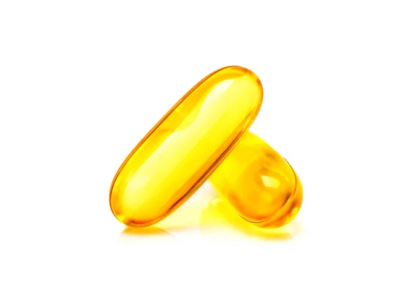 Visolie supplement capsule geïsoleerd op witte achtergrond — Stockfoto