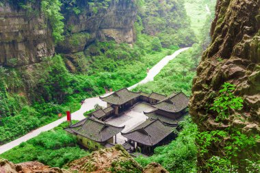 Antik Çin tarihi lokali woods, Wulong Milli Parkı, Chongqing, Çin
