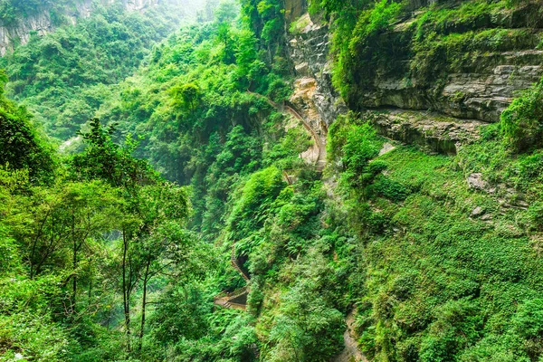 Longshuixia Fissure Gorge dans le pays de Wulong, Chongqing, Chine — Photo