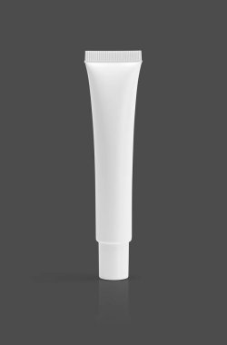 boş ambalaj kozmetik tüp üzerinde gri arka plan izole