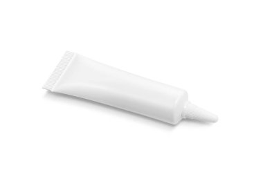 Beyaz arka plan üzerinde izole boş ambalaj kozmetik serum tüp