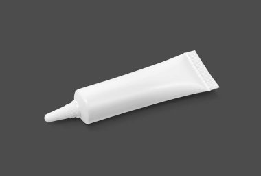 gri arka plan üzerinde izole boş ambalaj kozmetik serum tüp