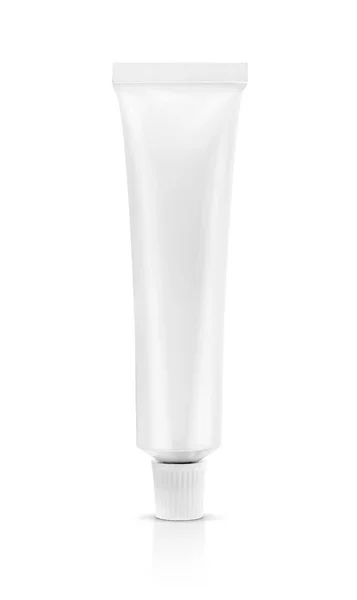 Blank packaging aluminum toothpaste tube isolated on white background — Stock Photo, Image
