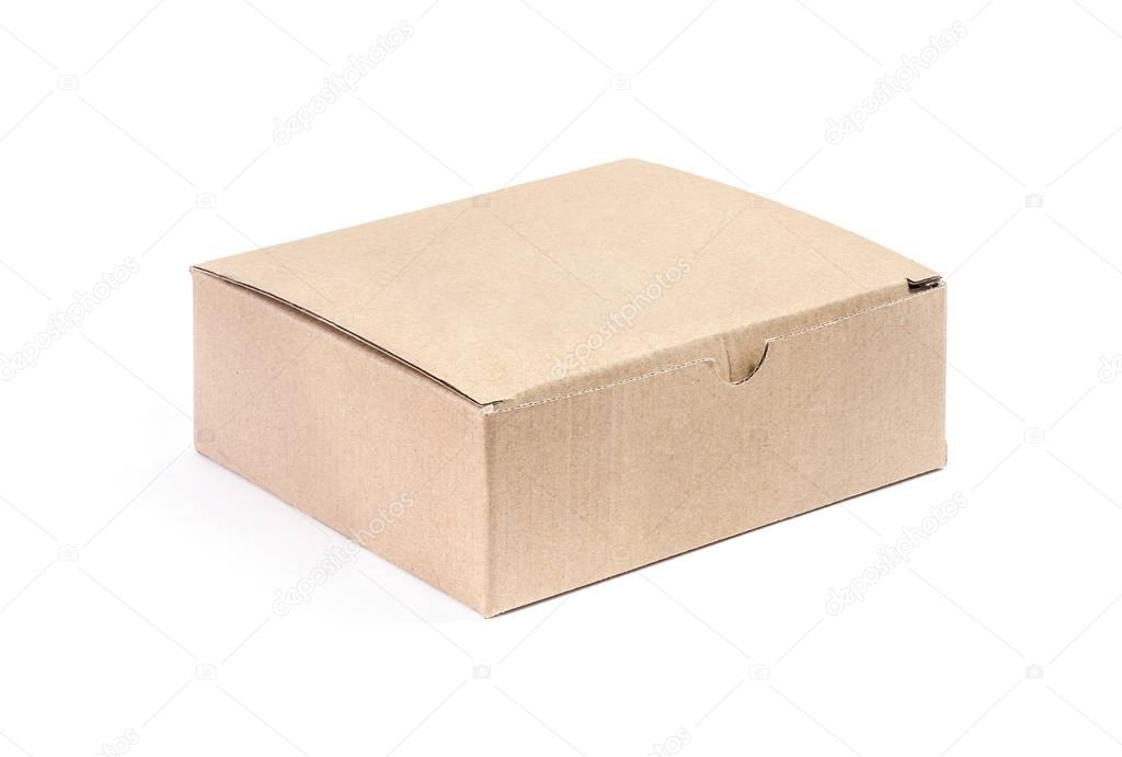 paper kraft cardboard box isolated on white background