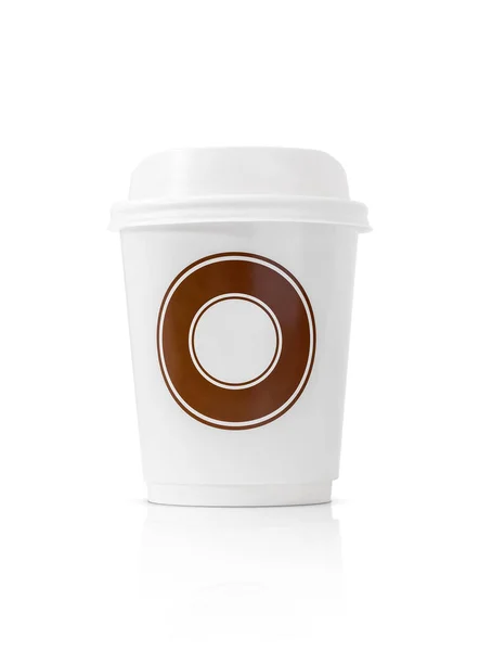 Copo de café em branco para ir isolado no fundo branco — Fotografia de Stock