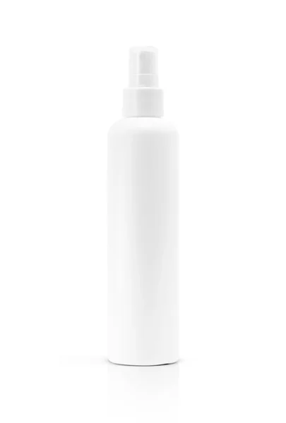 Embalagem em branco frasco de spray cosmético isolado no fundo branco — Fotografia de Stock