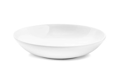 Beyaz seramik kase beyaz arka plan üzerinde izole bir mutfak eşyaları