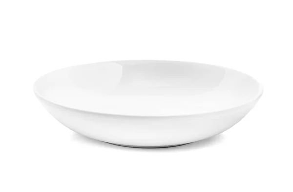 화이트 세라믹 그릇 주방 흰색 배경에 고립 — 스톡 사진
