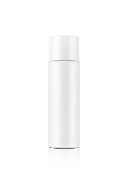Imballaggio cosmetico bianco bottiglia di siero bianco isolato su sfondo bianco — Foto Stock