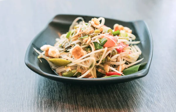 파파야 샐러드 태국 전통 음식 또는 타이 Somtum에 이름 — 스톡 사진