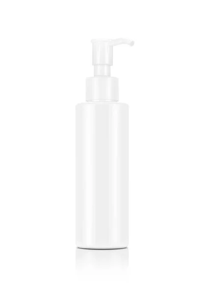 Puste opakowania kosmetyczne pompy butelki na białym tle — Zdjęcie stockowe