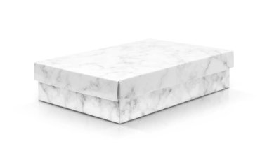 Mermer doku kağıt karton kutu kırpma yolu ile beyaz arka plan üzerinde izole