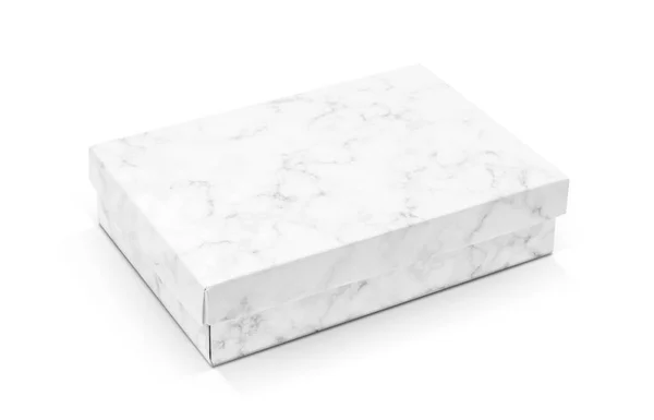Marmor Textur Papier Pappschachtel Isoliert Auf Weißem Hintergrund Mit Clipping — Stockfoto