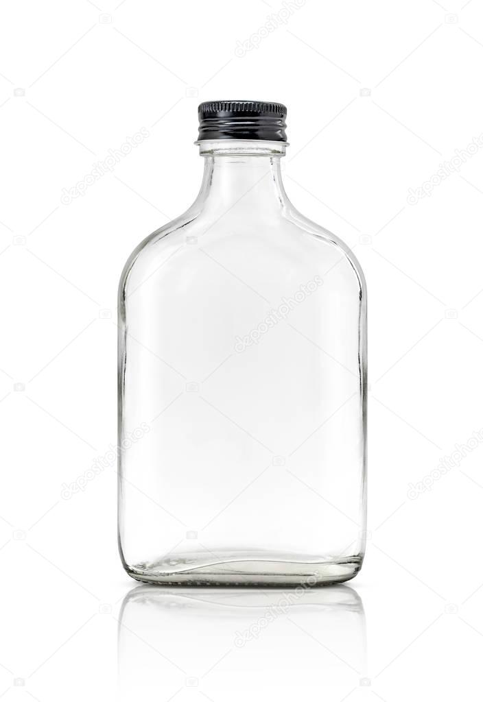 Blank packaging clear glass bottle include aluminum black cap