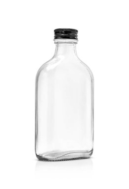 Boş ambalaj açık cam şişe içeren alüminyum siyah başlığı