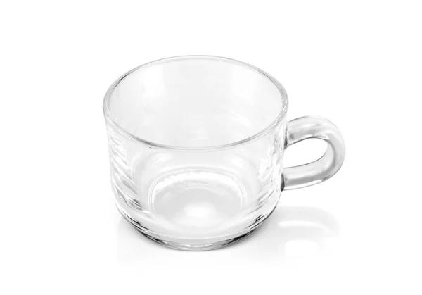 Klart glas kopp isolerad på vit bakgrund — Stockfoto