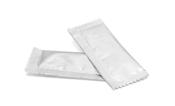 Blank aluminum foil sachet for product design mock-up — Stock Photo, Image