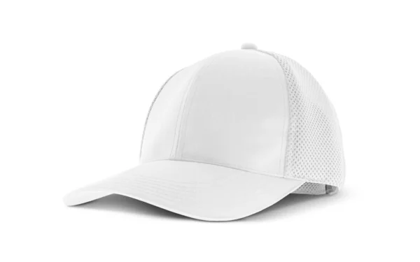 Gorra de lona blanca en blanco para prendas de vestir premium diseño accesorio maqueta —  Fotos de Stock