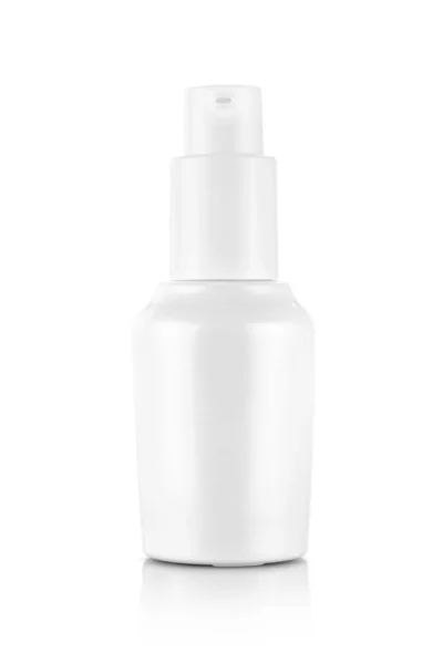Biała butelka ceramiczna do modelowania produktów kosmetycznych — Zdjęcie stockowe