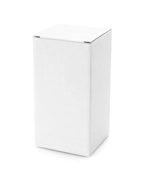 Imballaggio Bianco Scatola Cartone Bianco Design Del Prodotto Ecologia Isolato — Foto Stock