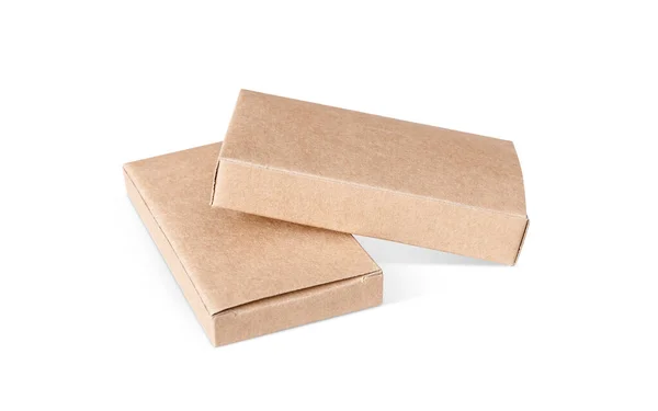 Caja Papel Reciclado Kraft Embalaje Blanco Para Maqueta Diseño Productos —  Fotos de Stock