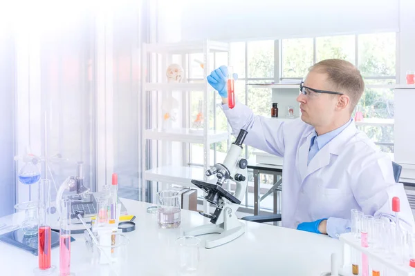 Cientista Que Trabalha Pesquisa Para Algum Confidencial Laboratório Químico Ciência — Fotografia de Stock