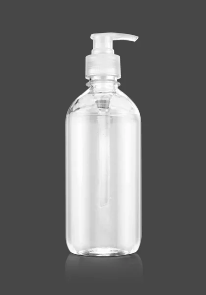 Alkol Jeli Dezenfektanı Ürün Tasarımı Için Temiz Pompa Şişesinde Gri — Stok fotoğraf