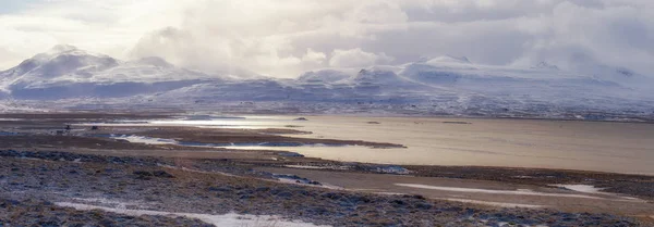 Islandwetter Und Isländische Landschaft Winter Island Sonniger Tag Winter Isländische — Stockfoto