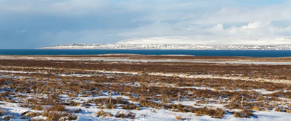 Погода Исландии Ландшафт Исландии Зима Исландии Солнечный День Зимой Icelandic — стоковое фото