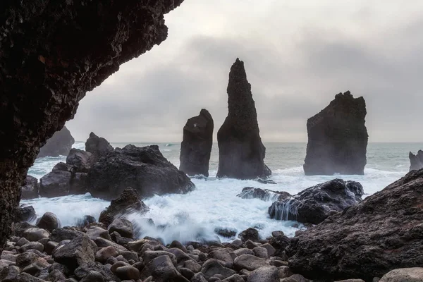 Valahnukamol, mavi saat, Atlantik Okyanusu, İzlanda 'da kış, Batı İzlanda