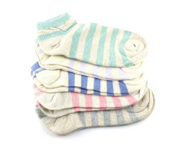 renkli çorap koleksiyonu izole beyaz arka plan üzerinde