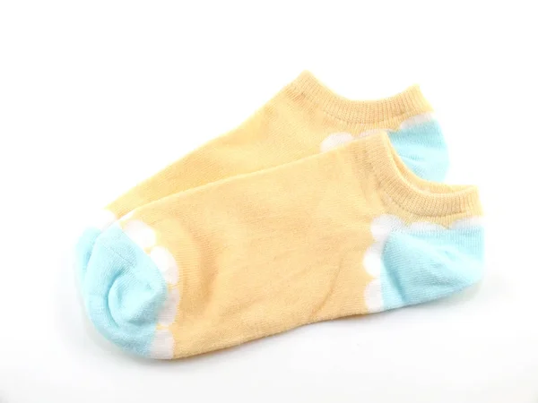 Renkli çorap koleksiyonu izole beyaz arka plan üzerinde — Stok fotoğraf