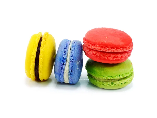 Sabroso macarrón colorido un manjar dulce francés sabroso colorido macarrón variedad primer plano —  Fotos de Stock