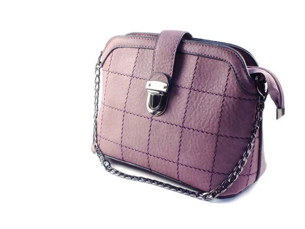 Purple Woman Bag Isolated White Background — Stock Photo, Image