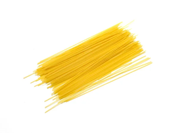 Makaron Makaron Spaghetti Żółty Białym Tle — Zdjęcie stockowe