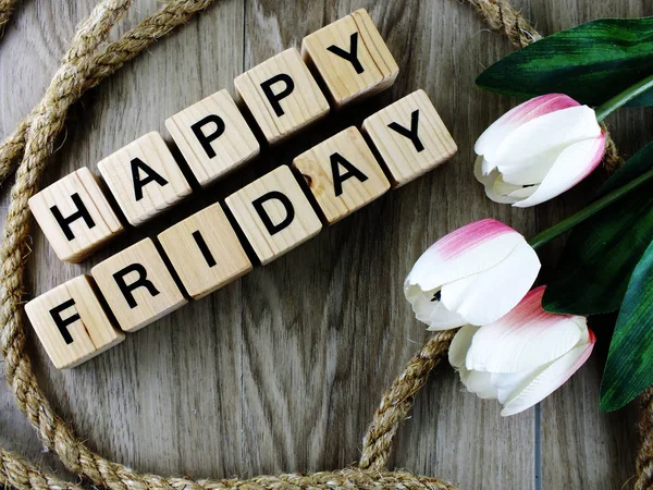 mutlu Cuma üstten görünüm Lale buketi ile