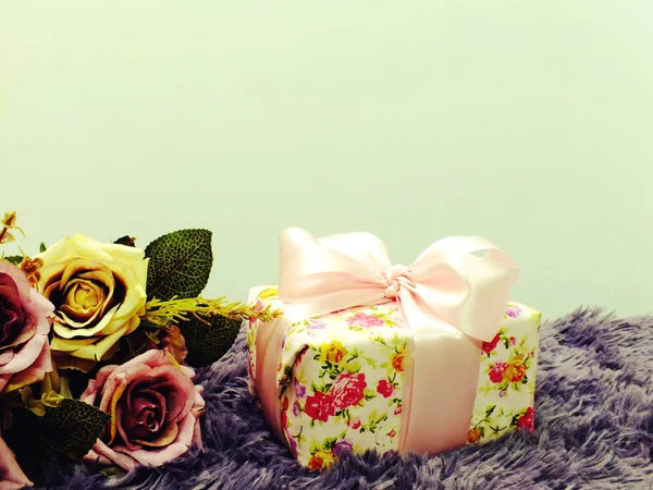 hediye kutusu alan arka plan ile mevcut Üstten Görünüm