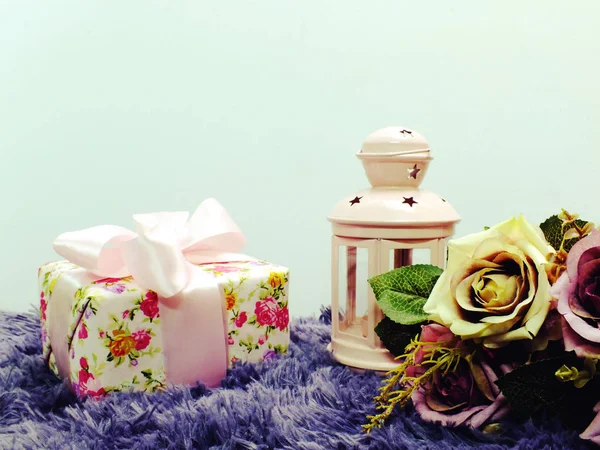 hediye kutusu alan arka plan ile mevcut Üstten Görünüm