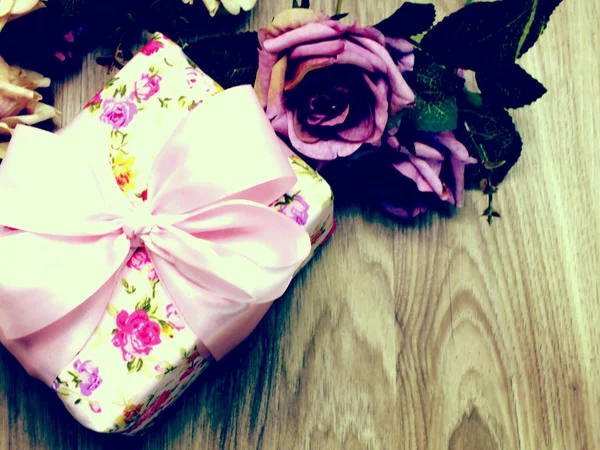 hediye kutusu alan arka plan ile mevcut Üstten Görünüm