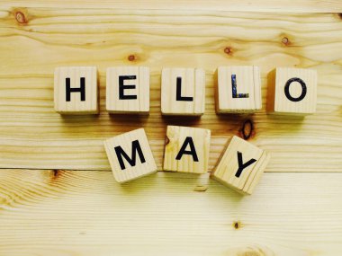 Merhaba Mayıs ahşap blok