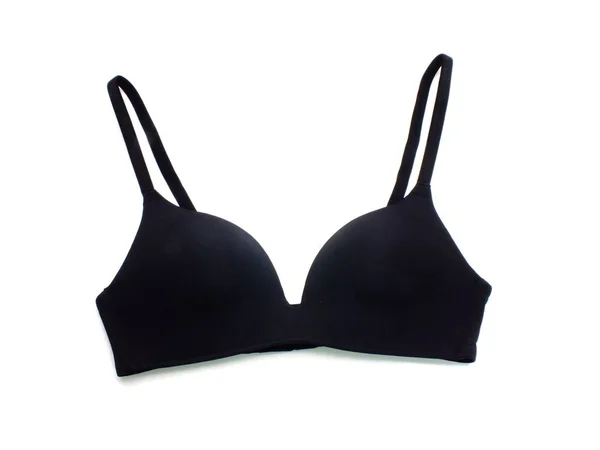 Soutien Gorge Femme Noir Isolé Sur Fond Blanc — Photo