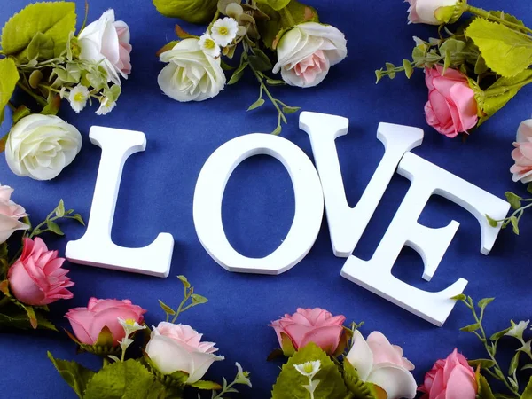 Dia Dos Namorados Fundo Alfabeto Palavra Amor — Fotografia de Stock