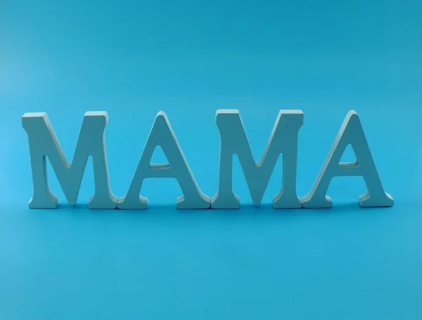 Word Tekst Mama Bloem Boeket Met Concept Van Dag Van — Stockfoto